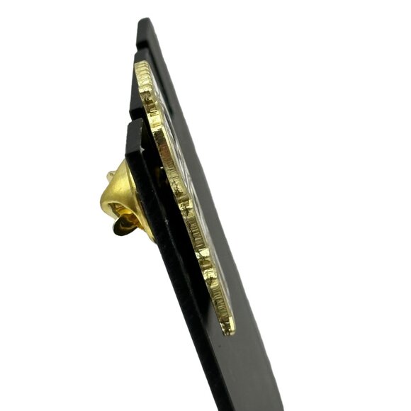 Shhhhh I'm Listening To My True Crime Podcast Enamel Pin Backpack Jacket - Picture 4 of 5